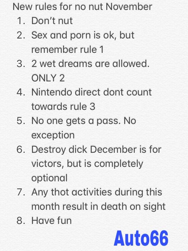 No Nut November Rules